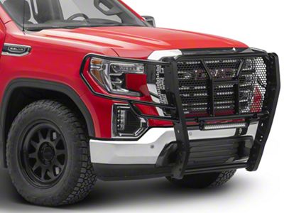 Rugged Grille Guard with 20-Inch Single Row LED Light Bar; Black (19-23 Sierra 1500)