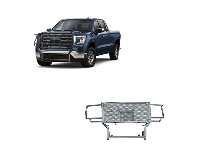 Rugged Grille Guard; Black Steel Modular; Includes Installation Instructions, Mounting Brackets and Hardware (20-23 Sierra 2500 HD)