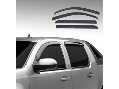 Door Visor; Smoked; Tape-On, 4-Piece (14-19 Sierra 3500 HD)