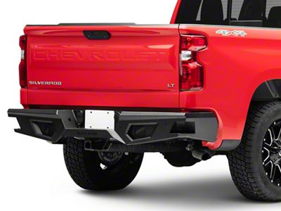 Bumper; Black Steel 1 Pieces Excl. vehicles with blind spot monitors No lights included (19-20 Silverado 1500)