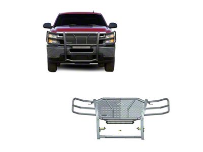 Rugged Grille Guard with 20-Inch Double Row LED Light Bar; Black (07-13 Silverado 1500)