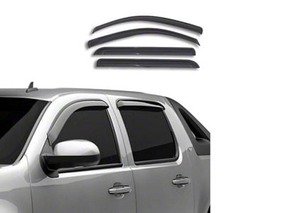 Tape-On Rain Guards; Front and Rear; Smoke (14-18 Sierra 1500 Double Cab, Crew Cab)