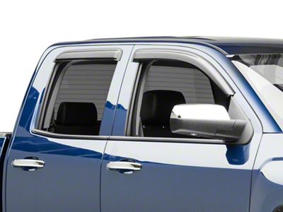 Tape-On Rain Guards; Front and Rear; Smoke (14-18 Silverado 1500 Double Cab, Crew Cab)