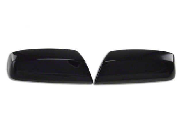 Upper Standard Mirror Covers; Black (14-18 Silverado 1500)