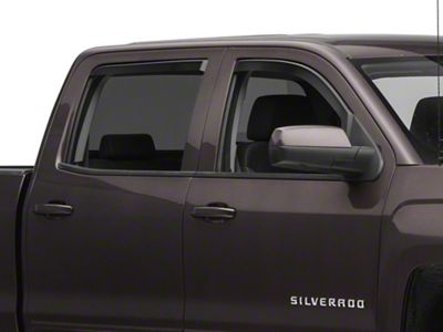 In-Channel Rain Guards; Front and Rear; Smoke (14-18 Silverado 1500 Crew Cab)