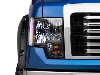 Euro Headlights; Matte Black Housing; Clear Lens (09-14 F-150 w/ Factory Halogen Headlights)