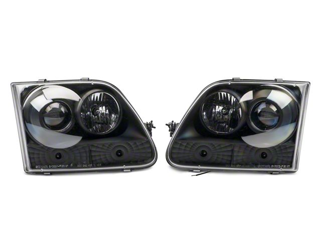 Halo Projector Headlights; Black Housing; Clear Lens (97-03 F-150)
