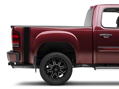 SEC10 Rear Vertical Stripe; Gloss Black (07-24 Sierra 1500)