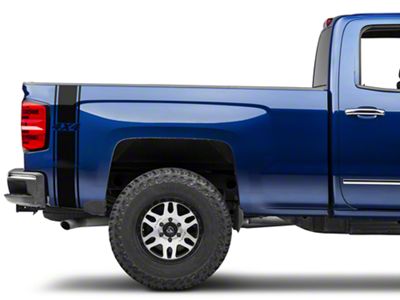 SEC10 Rear Vertical Stripe with 4x4 Logo; Gloss Black (07-24 Silverado 1500)