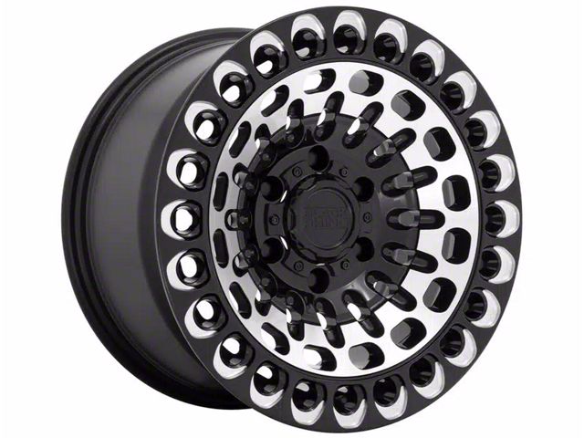 Black Rhino Labyrinth Gloss Black Machined 8-Lug Wheel; 17x9.5; -18mm Offset (03-09 RAM 3500 SRW)