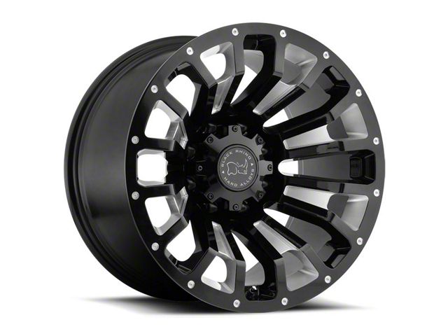 Black Rhino Pinatubo Gloss Black Milled 8-Lug Wheel; 22x12; -44mm Offset (03-09 RAM 3500 SRW)