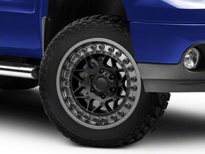 Black Rhino Alpha Matte Black with Gunmetal Lip 6-Lug Wheel; 20x10; -18mm Offset (07-13 Sierra 1500)
