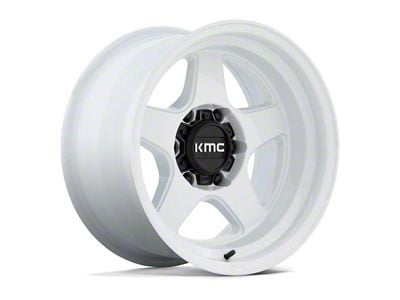 KMC Lobo Gloss White 6-Lug Wheel; 17x8.5; -10mm Offset (07-13 Sierra 1500)