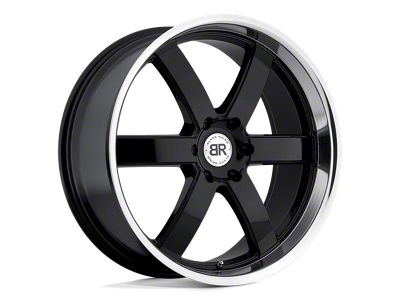 Black Rhino Pondora Gloss Black with Machine Ring 6-Lug Wheel; 20x8.5; 18mm Offset (07-13 Sierra 1500)