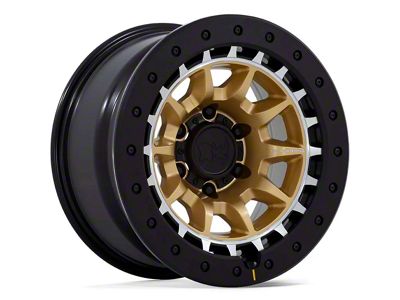 Black Rhino Tusk Matte Gold with Machined Ring 6-Lug Wheel; 17x8.5; 0mm Offset (07-13 Sierra 1500)