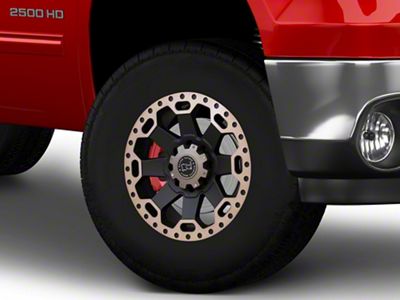 Black Rhino Warlord Matte Black with Machined Dark Tint 8-Lug Wheel; 17x9; 12mm Offset (11-14 Sierra 2500 HD)