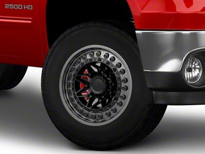 Black Rhino Alpha Matte Black with Gunmetal Lip 8-Lug Wheel; 18x9; 0mm Offset (11-14 Sierra 3500 HD SRW)