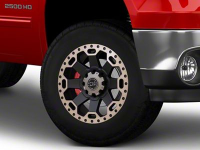 Black Rhino Warlord Matte Black with Machined Dark Tint 8-Lug Wheel; 18x9; -12mm Offset (11-14 Sierra 3500 HD SRW)