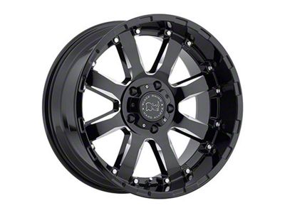 Black Rhino Sierra Gloss Black Milled 6-Lug Wheel; 20x11.5; -44mm Offset (07-13 Silverado 1500)
