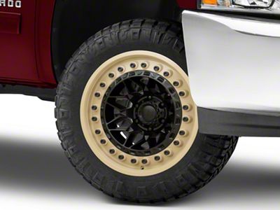 Black Rhino Alpha Matte Black with Sand Lip 6-Lug Wheel; 20x10; -18mm Offset (07-13 Silverado 1500)