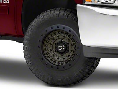Black Rhino Barricade Olive Drab Green with Black Rock Guard 6-Lug Wheel; 17x8.5; -18mm Offset (07-13 Silverado 1500)