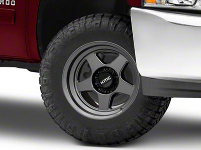 KMC Lobo Matte Anthracite 6-Lug Wheel; 17x9; -38mm Offset (07-13 Silverado 1500)
