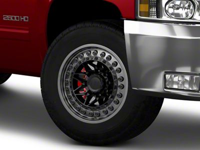 Black Rhino Alpha Matte Black with Gunmetal Lip 8-Lug Wheel; 18x9; 20mm Offset (11-14 Silverado 3500 HD SRW)