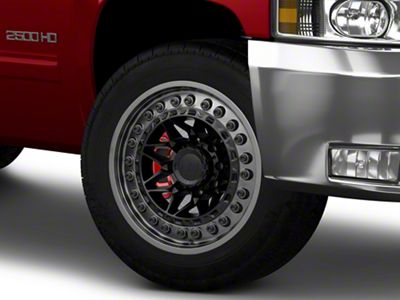 Black Rhino Alpha Matte Black with Gunmetal Lip 8-Lug Wheel; 20x10; -18mm Offset (11-14 Silverado 3500 HD SRW)