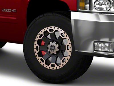 Black Rhino Warlord Matte Black with Machined Dark Tint 8-Lug Wheel; 17x9; 12mm Offset (11-14 Silverado 3500 HD SRW)