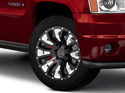 Black Rhino Pinatubo Gloss Black Milled 6-Lug Wheel; 20x12; -44mm Offset (07-14 Yukon)