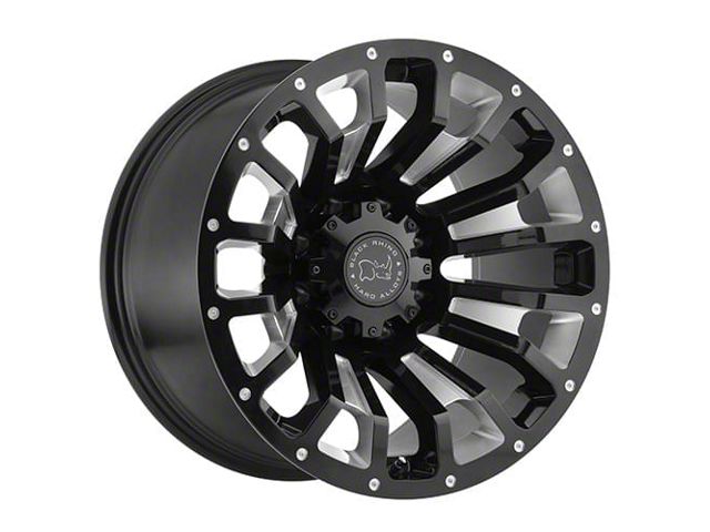 Black Rhino Pinatubo Gloss Black Milled 6-Lug Wheel; 22x12; -44mm Offset (07-14 Yukon)