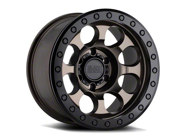 Black Rhino Riot Matte Bronze with Black Ring 6-Lug Wheel; 17x8.5; -30mm Offset (07-14 Yukon)