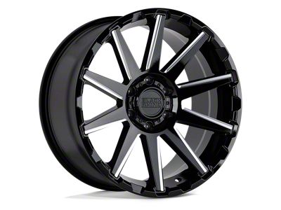 Black Rhino Typhoon Gloss Black with Milled Spokes 6-Lug Wheel; 20x9.5; 12mm Offset (07-14 Yukon)
