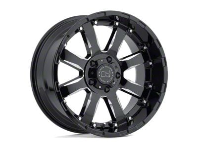 Black Rhino Sierra Gloss Black with Milled Spokes 8-Lug Wheel; 22x11.5; -44mm Offset (08-10 F-250 Super Duty)