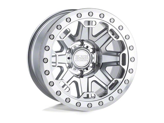 Black Rhino Rift Beadlock Silver with Mirror Face and Machined Ring 6-Lug Wheel; 17x8.5; 0mm Offset (09-14 F-150)