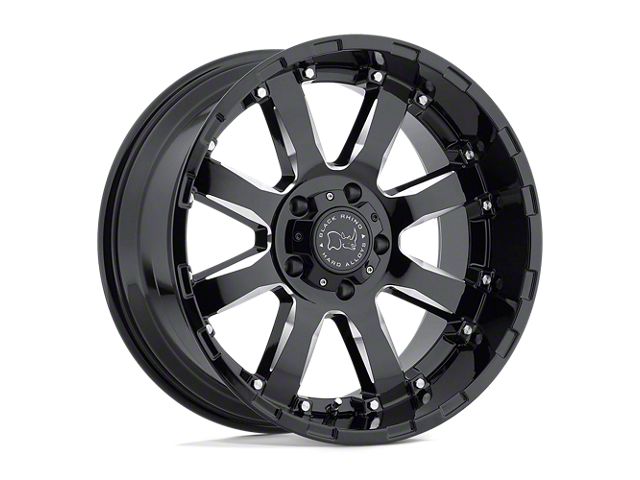 Black Rhino Sierra Gloss Black with Milled Spokes 5-Lug Wheel; 22x10; -12mm Offset (09-18 RAM 1500)