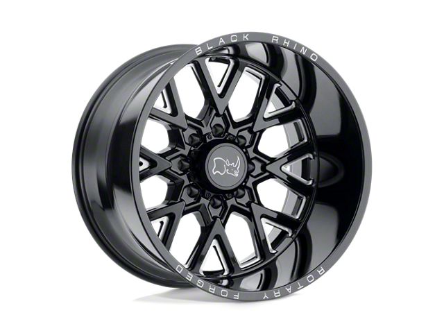 Black Rhino Grimlock Gloss Black Milled 8-Lug Wheel; 22x11.5; -44mm Offset (10-18 RAM 3500 SRW)