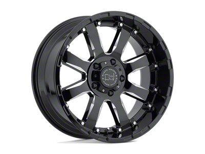Black Rhino Sierra Gloss Black with Milled Spokes 8-Lug Wheel; 22x11.5; -44mm Offset (10-18 RAM 3500 SRW)