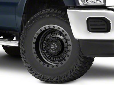 Black Rhino Abrams Textured Matte Gunmetal 8-Lug Wheel; 17x9.5; -18mm Offset (11-16 F-350 Super Duty SRW)