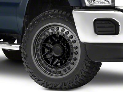 Black Rhino Alpha Matte Black with Gunmetal Lip 8-Lug Wheel; 20x10; -18mm Offset (11-16 F-350 Super Duty SRW)