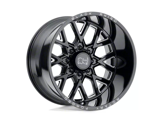 Black Rhino Grimlock Gloss Black Milled 8-Lug Wheel; 20x11.5; -44mm Offset (11-16 F-350 Super Duty SRW)