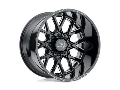 Black Rhino Grimlock Gloss Black and Milled 8-Lug Wheel; 22x11.5; -44mm Offset (11-16 F-350 Super Duty SRW)