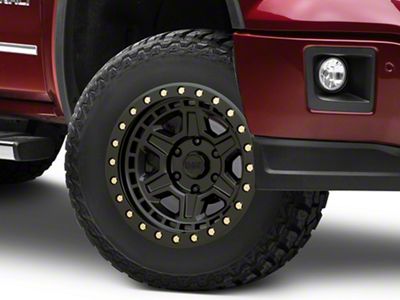 Black Rhino Reno Matte Black with Brass Bolts 6-Lug Wheel; 17x9; -12mm Offset (14-18 Sierra 1500)