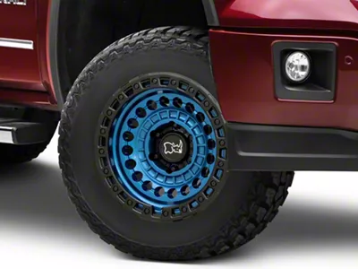 Black Rhino Sentinel Cobalt Blue with Black Ring 6-Lug Wheel; 17x8.5; -10mm Offset (14-18 Sierra 1500)