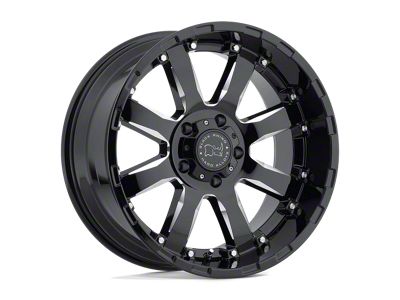Black Rhino Sierra Gloss Black Milled 6-Lug Wheel; 22x10; -12mm Offset (14-18 Silverado 1500)