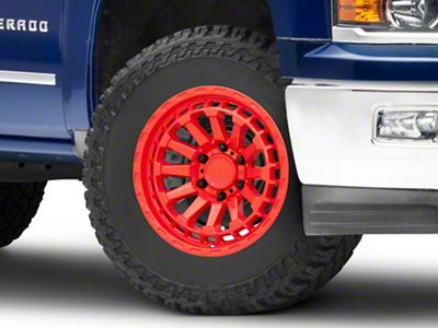 Black Rhino Raid Gloss Red 6-Lug Wheel; 18x9.5; 12mm Offset (14-18 Silverado 1500)