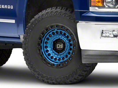 Black Rhino Sentinel Cobalt Blue with Black Ring 6-Lug Wheel; 17x8.5; -10mm Offset (14-18 Silverado 1500)