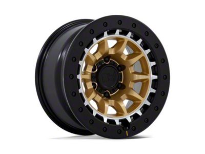 Black Rhino Tusk Matte Gold with Machined Ring 6-Lug Wheel; 17x8.5; -10mm Offset (14-18 Silverado 1500)