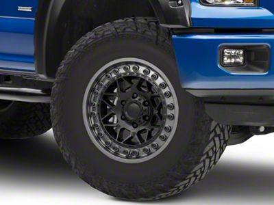 Black Rhino Alpha Matte Black with Gunmetal Lip 6-Lug Wheel; 17x9; -12mm Offset (15-20 F-150)