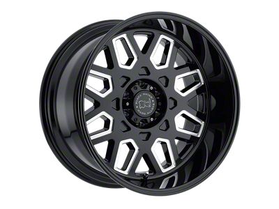 Black Rhino Predator Gloss Black with Milled Windows 6-Lug Wheel; 20x12; -44mm Offset (15-20 F-150)